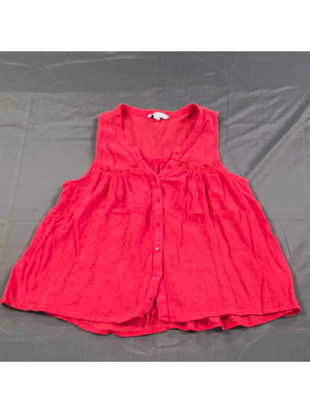 American Eagle Outfitters Womens S Pink V-Neck Sleeveless Button Front Tank